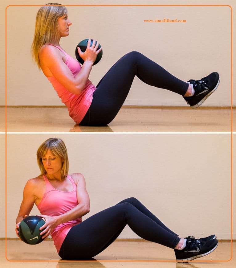 Seated Russian Twist with Medicine Ball